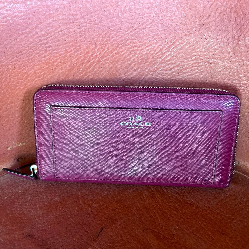 Coach Plum Leather Wallet